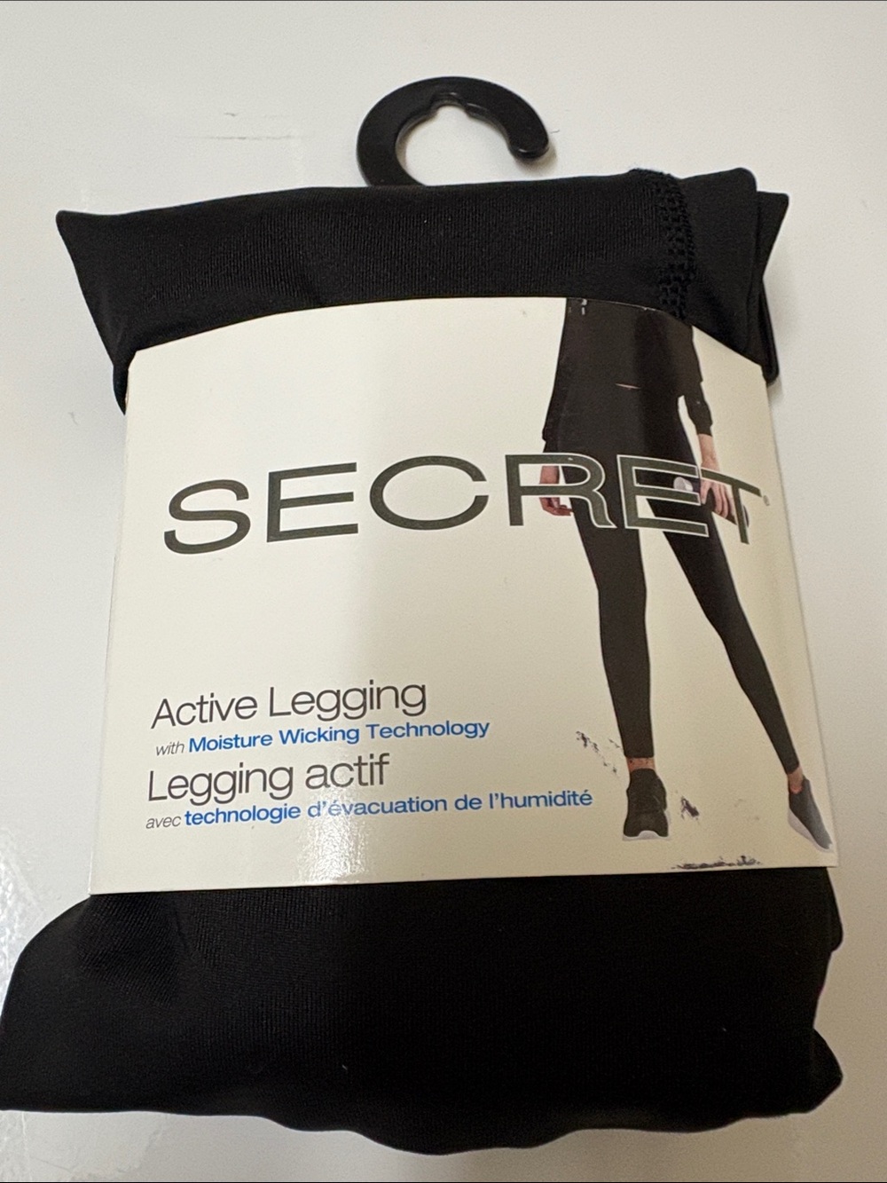 Secret Active Black Leggings - Moisture Wicking, large BRAND NEW